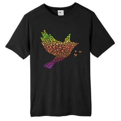 Rainbow Bird Abstract Flock Tall Fusion ChromaSoft Performance T-Shirt