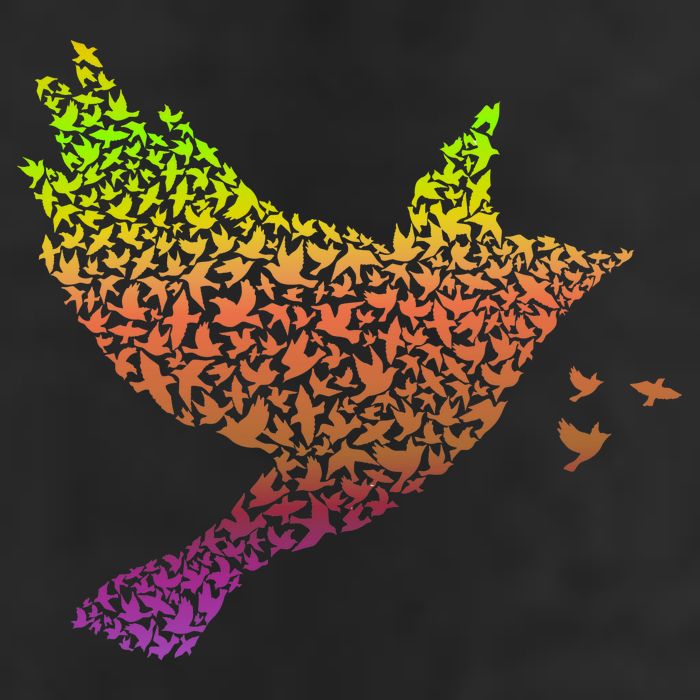 Rainbow Bird Abstract Flock Beanie