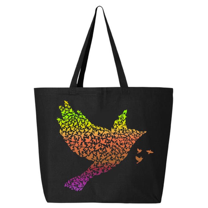 Rainbow Bird Abstract Flock 25L Jumbo Tote