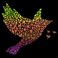 Rainbow Bird Abstract Flock Baby Bodysuit
