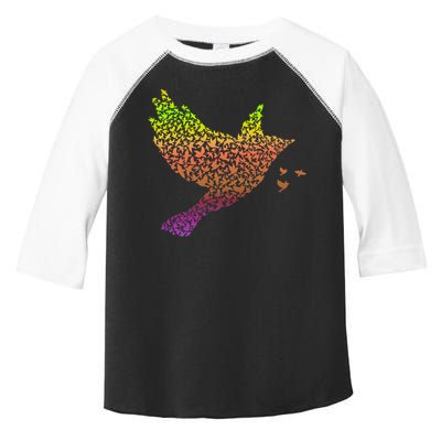 Rainbow Bird Abstract Flock Toddler Fine Jersey T-Shirt