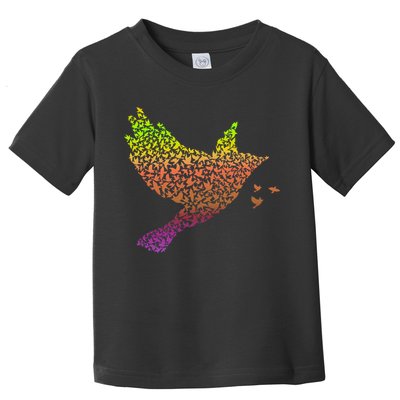 Rainbow Bird Abstract Flock Toddler T-Shirt