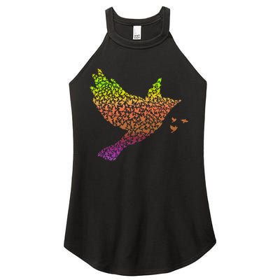 Rainbow Bird Abstract Flock Women's Perfect Tri Rocker Tank