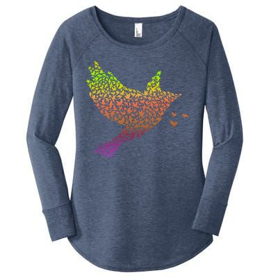 Rainbow Bird Abstract Flock Women's Perfect Tri Tunic Long Sleeve Shirt