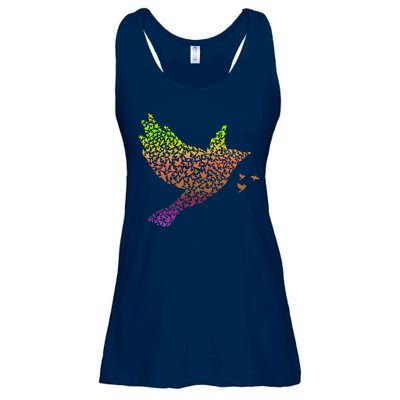 Rainbow Bird Abstract Flock Ladies Essential Flowy Tank