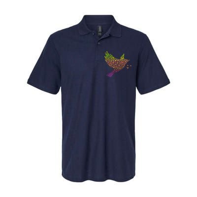 Rainbow Bird Abstract Flock Softstyle Adult Sport Polo