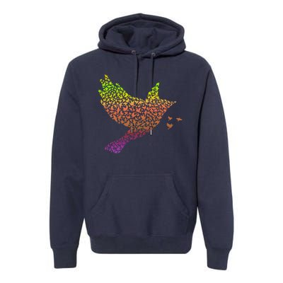 Rainbow Bird Abstract Flock Premium Hoodie