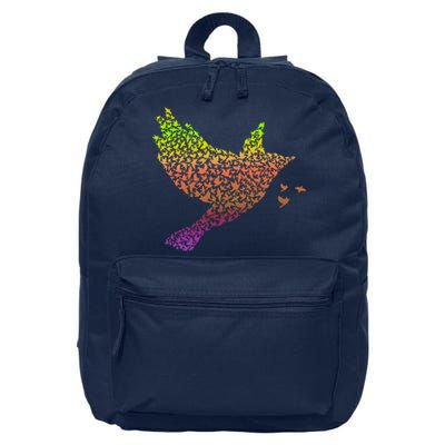 Rainbow Bird Abstract Flock 16 in Basic Backpack