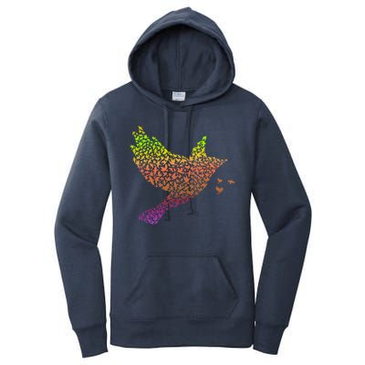 Rainbow Bird Abstract Flock Women's Pullover Hoodie