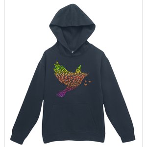 Rainbow Bird Abstract Flock Urban Pullover Hoodie