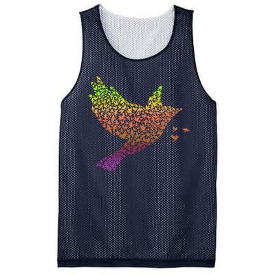 Rainbow Bird Abstract Flock Mesh Reversible Basketball Jersey Tank