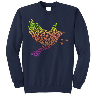 Rainbow Bird Abstract Flock Tall Sweatshirt