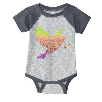 Rainbow Bird Abstract Flock Infant Baby Jersey Bodysuit