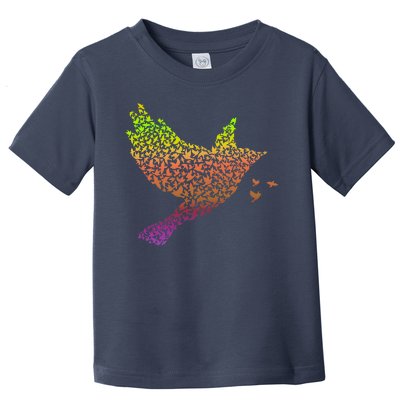 Rainbow Bird Abstract Flock Toddler T-Shirt