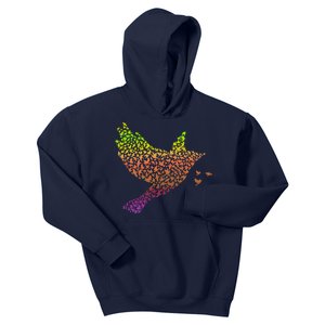 Rainbow Bird Abstract Flock Kids Hoodie