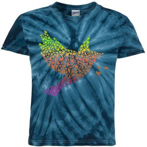 Rainbow Bird Abstract Flock Kids Tie-Dye T-Shirt