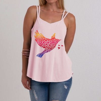 Rainbow Bird Abstract Flock Women's Strappy Tank