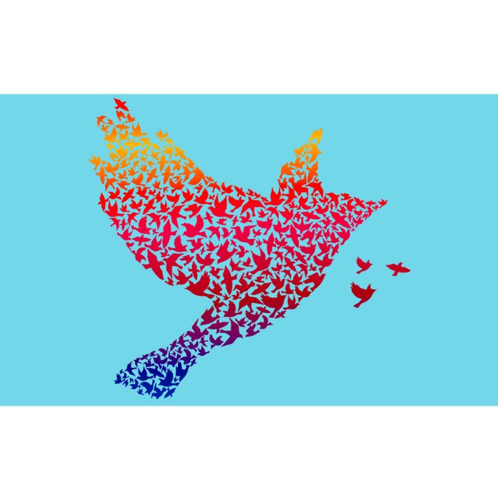 Rainbow Bird Abstract Flock Bumper Sticker