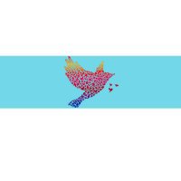 Rainbow Bird Abstract Flock Bumper Sticker