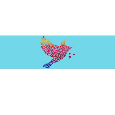 Rainbow Bird Abstract Flock Bumper Sticker