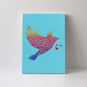 Rainbow Bird Abstract Flock Canvas