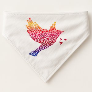 Rainbow Bird Abstract Flock USA-Made Doggie Bandana