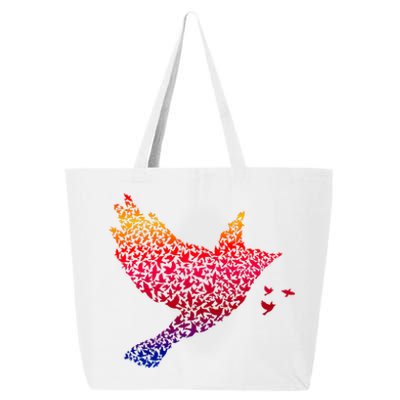 Rainbow Bird Abstract Flock 25L Jumbo Tote