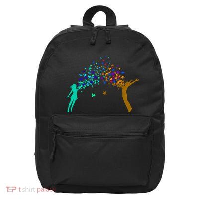 Rainbow Bird Flock Boy And Girl 16 in Basic Backpack