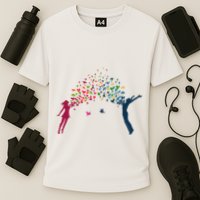 Rainbow Bird Flock Boy And Girl Cooling Performance Crew T-Shirt