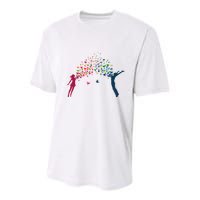 Rainbow Bird Flock Boy And Girl Youth Performance Sprint T-Shirt