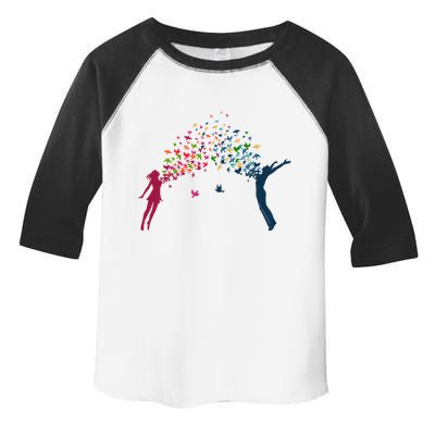Rainbow Bird Flock Boy And Girl Toddler Fine Jersey T-Shirt