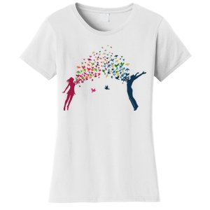 Rainbow Bird Flock Boy And Girl Women's T-Shirt