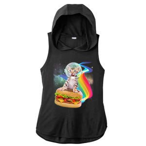 Rainbow Burger Space Cat Ladies PosiCharge Tri-Blend Wicking Draft Hoodie Tank