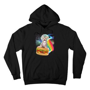 Rainbow Burger Space Cat Hoodie