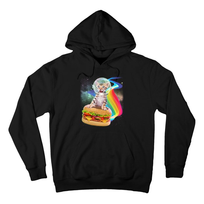 Rainbow Burger Space Cat Hoodie