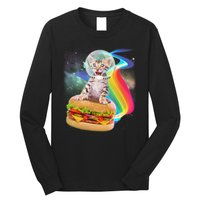 Rainbow Burger Space Cat Long Sleeve Shirt