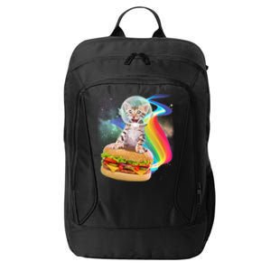 Rainbow Burger Space Cat City Backpack