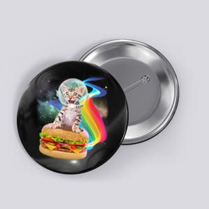 Rainbow Burger Space Cat Button