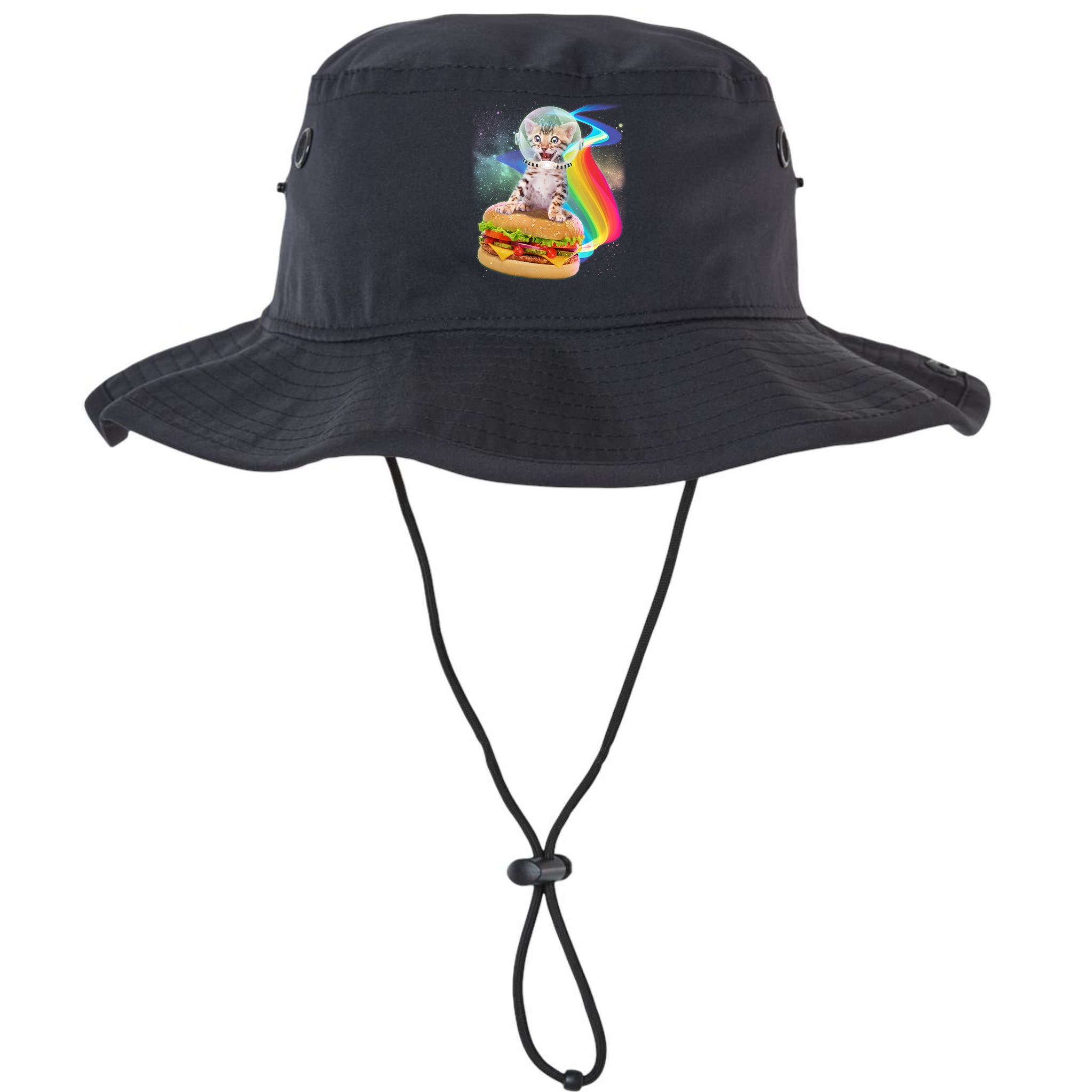 Rainbow Burger Space Cat Bucket Hat