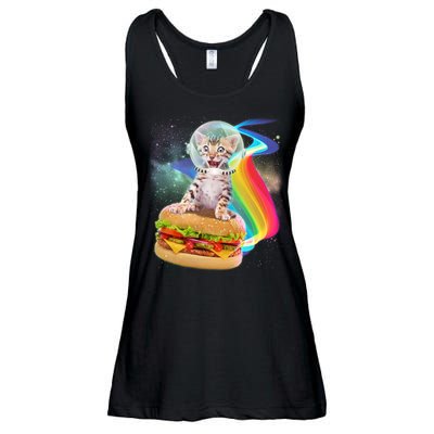 Rainbow Burger Space Cat Ladies Essential Flowy Tank