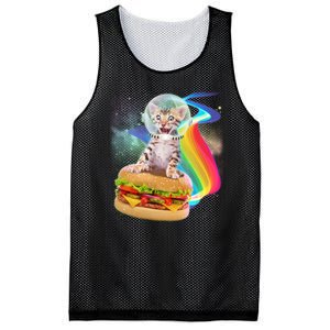 Rainbow Burger Space Cat Mesh Reversible Basketball Jersey Tank