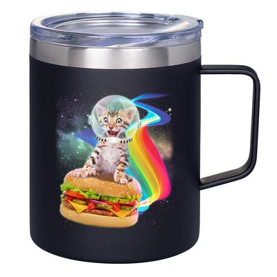 Rainbow Burger Space Cat 12oz Stainless Steel Coffee Mug