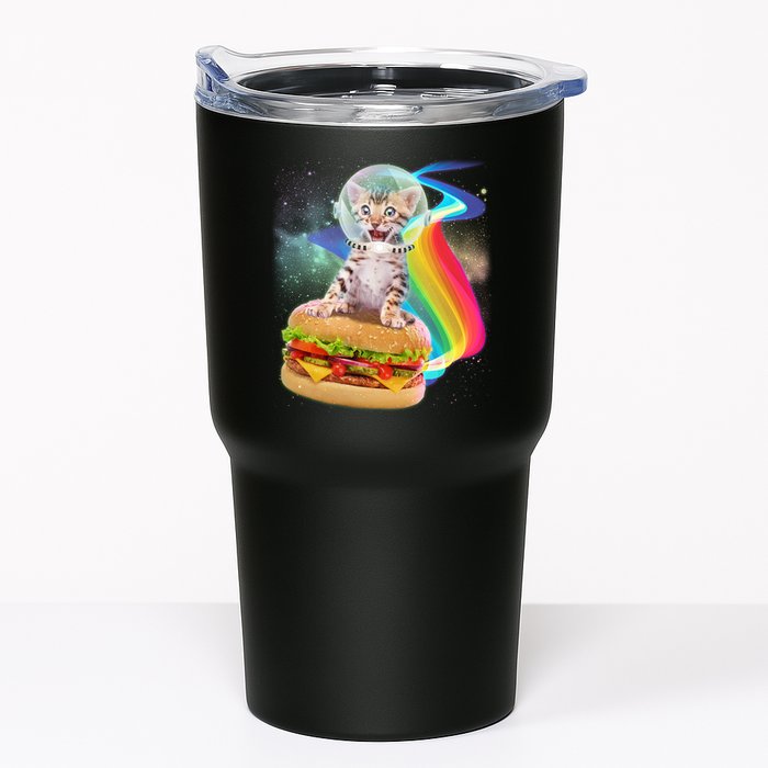 Rainbow Burger Space Cat Tumbler
