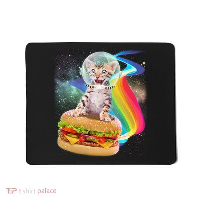 Rainbow Burger Space Cat Mousepad