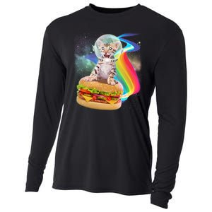 Rainbow Burger Space Cat Cooling Performance Long Sleeve Crew