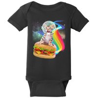 Rainbow Burger Space Cat Baby Bodysuit