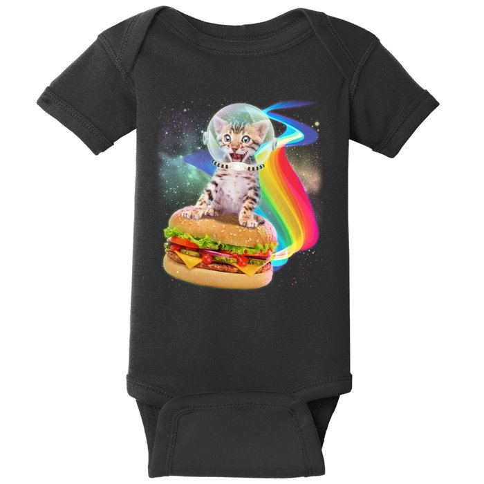 Rainbow Burger Space Cat Baby Bodysuit