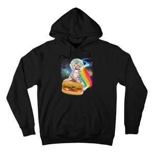 Rainbow Burger Space Cat Tall Hoodie