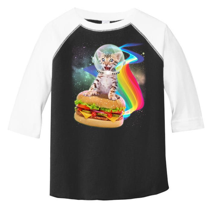 Rainbow Burger Space Cat Toddler Fine Jersey T-Shirt