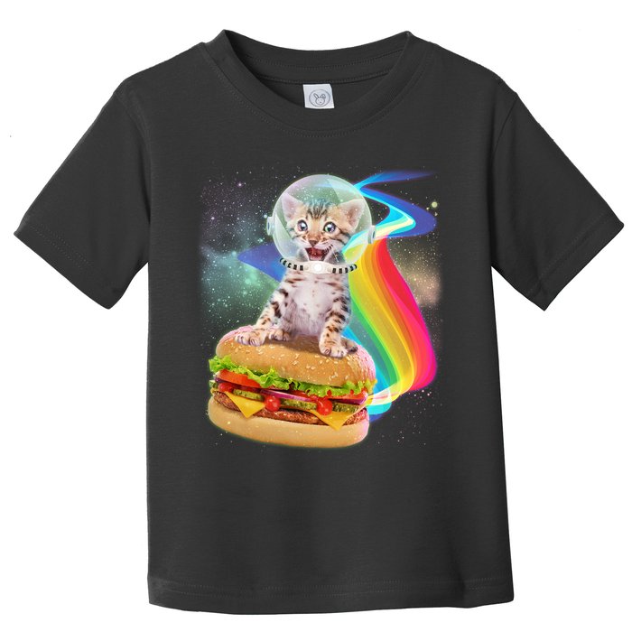 Rainbow Burger Space Cat Toddler T-Shirt